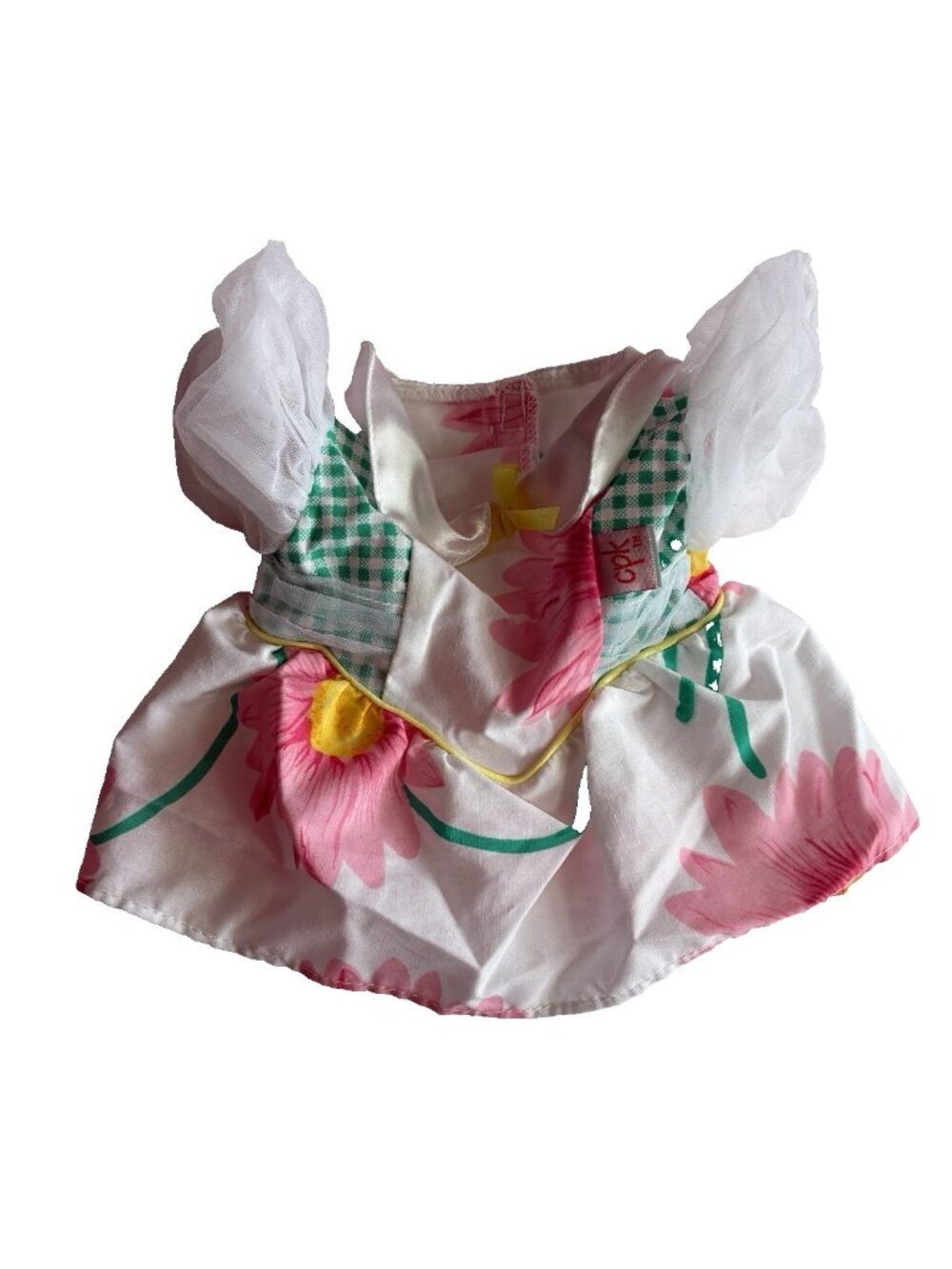 Vintage Cabbage Patch Kids Doll Dress Floral Puff Sleeve CPK Outfit